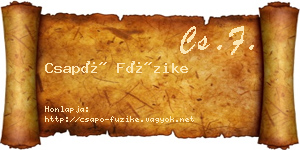 Csapó Füzike névjegykártya